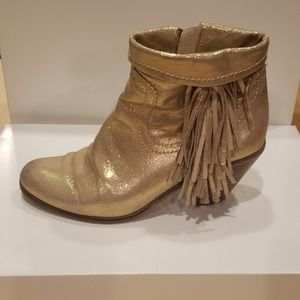 Rare! Sam Edelman Louie Boots in metallic gold